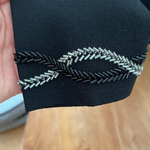 St. John Black Cardigan with Silver Accents - Picture 3 of 7